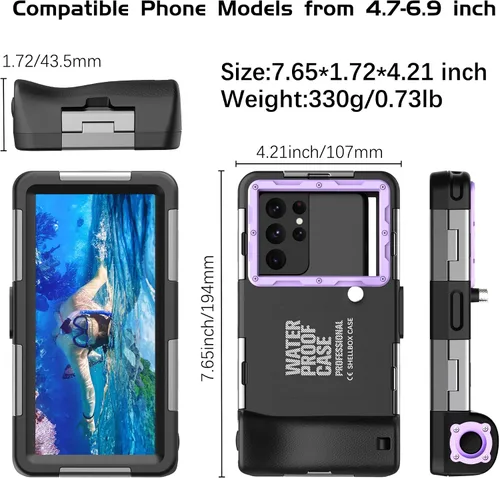 Miniatura 9 de Funda impermeable para teléfono Samsung Galaxy A14 5G, protector de pantalla con correa, protector de cuerpo completo, resistente a prueba de golpes