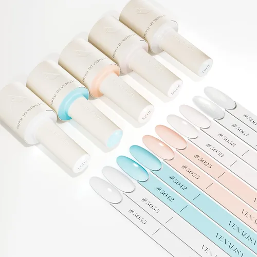 Miniatura 3 de VENALISA - Juego de esmaltes de uñas de gel blanco de 0.3 fl oz (0.3 fl oz) con kit de puntas de uñas, 5 unidades, blanco, azul, rosa bebé, rojo