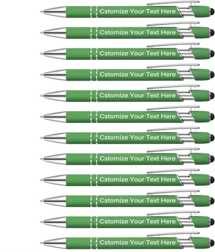 Miniatura 16 de Kingluu 24 unidades de bolígrafos personalizados con lápiz óptico, escritura suave, tinta negra, bolígrafos personalizados con su nombre, logotipo