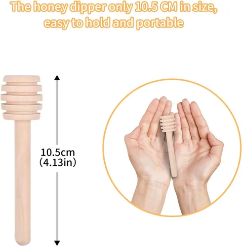 Miniatura 3 de JINGIHE 24 palitos de miel, palitos de miel de madera, palo de panal de abeja de 4.1 pulgadas, mini palitos agitadores de miel para mieles, frasco