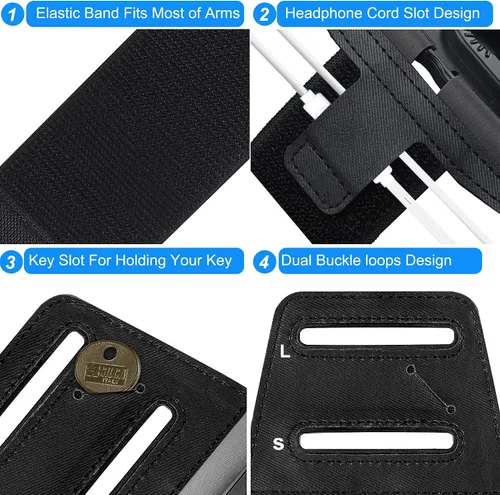 Miniatura 5 de Paquete de 10 soportes de teléfono celular para brazo - Correa de muñeca reflectante y ajustable, fundas para brazo compatibles con iPhone 16 15 14