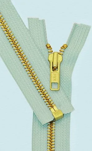 Miniatura 2 de YKK Chaqueta de peso medio de 18 pulgadas con cremallera YKK #5 latón ~ Separación ~ 823 verde menta (1 cremallera/paquete)