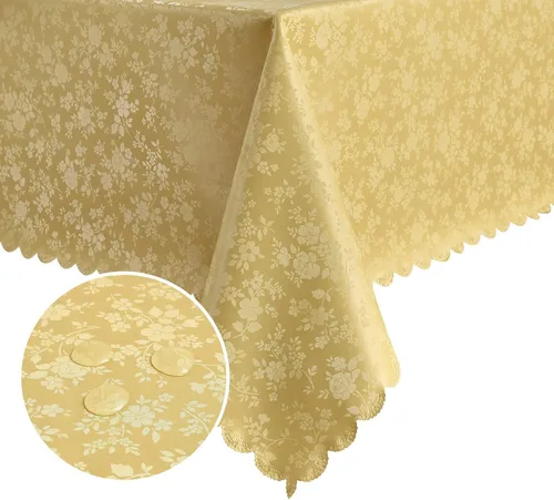 Miniatura 59 de Romanstile Mantel de poliuretano resistente a las manchas y a las arrugas, mantel para comedor/fiesta/camping interior y exterior, lavable, de Flor