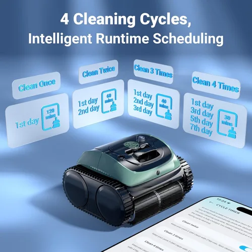 Miniatura 5 de (Actualización 2026) WINNY POOL CLEANER C1 para piscina enterrada y sobre el suelo, limpieza 4 en 1 de pared y línea de flotación de hasta 1,614