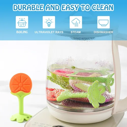 Miniatura 5 de Mordedores para la dentición (paquete de 5) - Juego de mordedores de dentición para bebés Tinabless, sin BPA, naturales orgánicos seguros