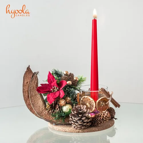 Miniatura 5 de Hyoola Velas de Navidad, velas cónicas verdes y rojas de 10 pulgadas, sin goteo, paquete de 12 velas navideñas sin perfume, hechas en Europa