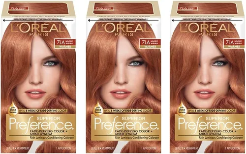 Miniatura 39 de L'Oreal Paris Superior Preference Fade-Defying + Shine - Tinte permanente para el cabello, rubio rosado medio 8RB, paquete de 1, tinte para el 8RB