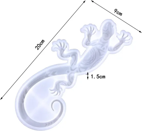 Miniatura 2 de Moldes de silicona de resina para colgar en la pared, adorno decorativo de arte animal, molde de fundición Gecko para resina epoxi, moldes de resina