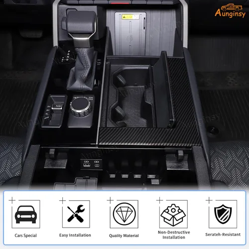 Miniatura 5 de Aunginsy Cubierta de panel para portavasos de consola central de automóvil, compatible con Toyota Tundra/Sequoia 2022-2026, soporte de taza de agua