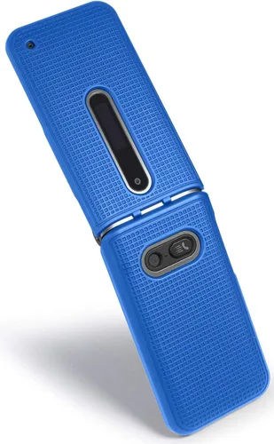 Miniatura 5 de Nakedcellphone Funda para LG Classic Flip, [Cobalt Blue] Carcasa rígida a presión [textura de rejilla] para LG Classic Flip Phone L125DL Azul