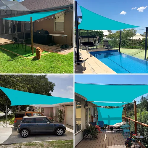 Miniatura 2 de E&K Sunrise - Toldo tipo vela de 8 x 12 pies, impermeable, para exteriores, rectangular, con protección UV, para pérgola, patio, jardín, terraza