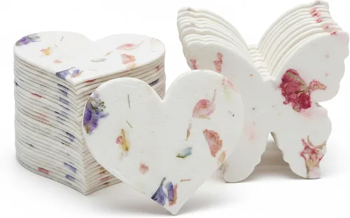 Miniatura 10 de Combo Seed Paper - 24pcs Hearts & 24pcs Butterflies, Writable & Plantable Wildflower Gifts for Mom this Mother’s Day, Use for Shower Favors