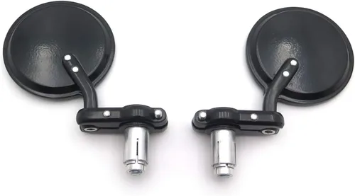Miniatura 2 de SMT-Espejo redondo de aluminio negro con extremo de barra de 7/8 pulgadas, compatible con Cafe Racer Clubman CB XS KZ GS [B00RW3E16M]