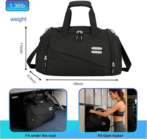 Miniatura 2 de Urbanstand Bolsa de gimnasio para hombres y mujeres - Bolsa de lona de 30 litros con compartimento para zapatos, bolsa de lona resistente al agua