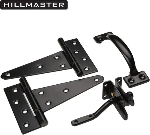 Miniatura 5 de HILLMASTER Kit de herrajes para manija de puerta de alta resistencia para valla de madera, pestillo de puerta de cierre automático con cuerda