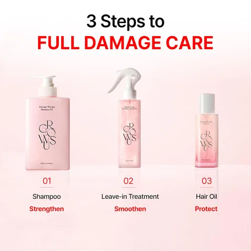Miniatura 7 de GROWUS Champú Damage Therapy (16.9 fl oz) 16.9 fl oz Péptido marino, ácido salicílico y niacinamida Lavado diario nutritivo para cabello seco