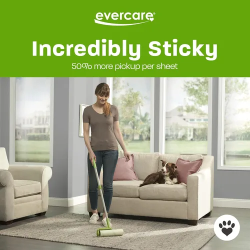 Miniatura 4 de Evercare Recambio de Rodillo Quitapelusas Mega Multiusos para Pelo de Mascotas de 10", 50 Hojas – Rodillo Adhesivo para Pelo de Mascotas, Removedor