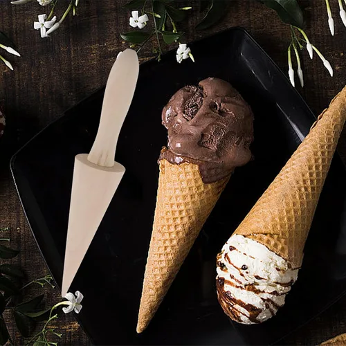 Miniatura 9 de Molde de rodillo de pizzela, cono de madera gofres helado cono pizza pastelería herramienta de moldeo