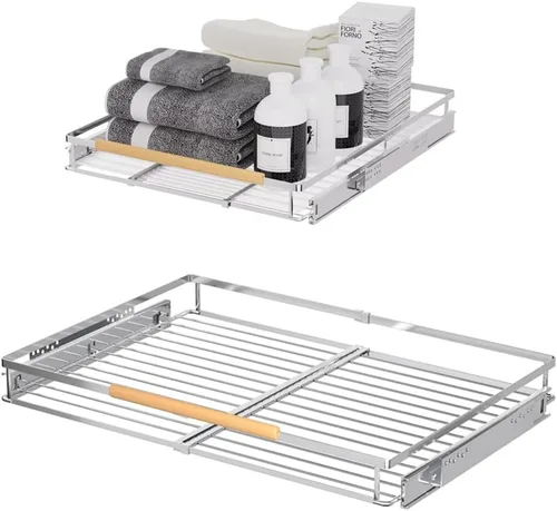 Miniatura 8 de Cajón extraíble grande y extensible, organizador de gabinete de canasta deslizante resistente para cocina, debajo del fregadero, baño, armario, 17 a