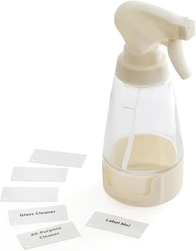 Miniatura 11 de Full Circle Botella de servicio recargable - Botella de spray de vidrio para limpieza - Opciones versátiles de chorro y neblina, bambú, tapón