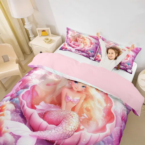 Miniatura 24 de Juego de funda de edredón para niños con diseño de gato negro, tamaño individual, juego de ropa de cama de animales lindos con burbujas de baño