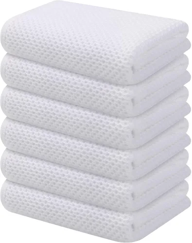 Miniatura 132 de Kitinjoy - Paños de cocina de 100 % algodón, tela de tejido gofrado, paño de limpieza ultrasuave, absorbente y de secado rápido. Gris Oscuro
