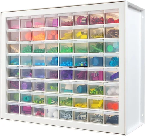Miniatura 10 de IRIS USA Cajones de almacenamiento pequeños de plástico, 10 cajones - 2 paquetes, caja de herramientas para maestros apilable, organizador de piezas