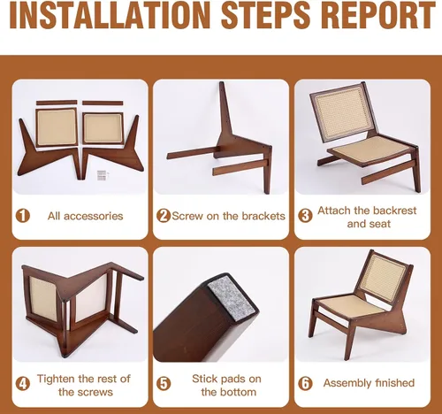 Miniatura 9 de MBOOYOME Silla decorativa moderna de mediados de siglo para sala de estar, silla baja con marco de madera maciza, cómodo sillón para dormitorio