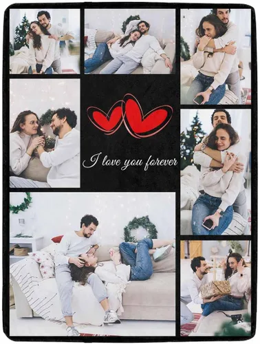 Miniatura 22 de YESCUSTOM Manta personalizable para la familia, mantas personalizadas con fotos, texto, 8 fotos, collages de fotos, regalo para el día de recuerdos