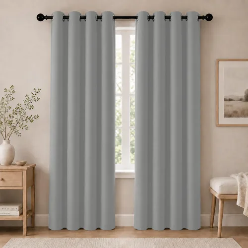 Miniatura 21 de Cortinas de oscurecimiento de habitación de 45 pulgadas de largo para dormitorio y sala de estar, cortinas térmicas aislantes con ojales
