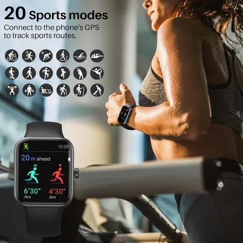 Miniatura 7 de TOZO S2 - Reloj inteligente Alexa integrado con monitor de actividad física y frecuencia cardíaca y oxígeno en sangre, monitor de sueño, pantalla