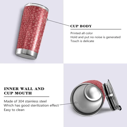 Miniatura 2 de Red and White Stars Stainless Steel water bottle with straw with Lid and Straw travel mug for camping leakproof insulated tumbler termo para bebidas