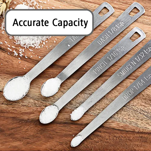 Miniatura 5 de 2 piezas 1/8 cucharadita (1/8 tsp, 0.625 ml, Dash) Cuchara de medición pequeña individual, pequeñas cucharas de medida de acero inoxidable solo