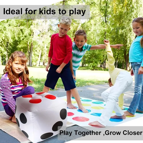 Miniatura 8 de Dados inflables gigantes de 13 pulgadas, juego de 2 dados inflables gigantes para diversión al aire libre y 10 dados de 0.472 in para juegos amplios