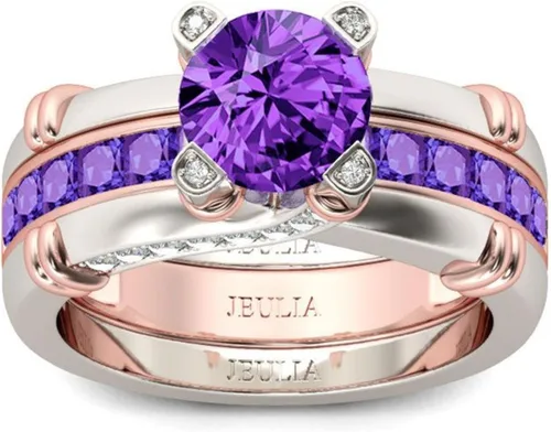 Miniatura 3 de Jeulia - Anillo de plata de ley con circonitas intercambiables para mujer, para boda, compromiso, aniversario