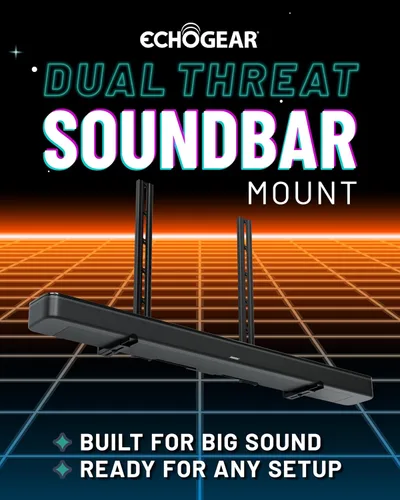 Miniatura 2 de ECHOGEAR Soporte de barra de sonido XL para altavoces de hasta 20 libras – Se fija a televisores de hasta 86 pulgadas o montantes de madera de 16 a
