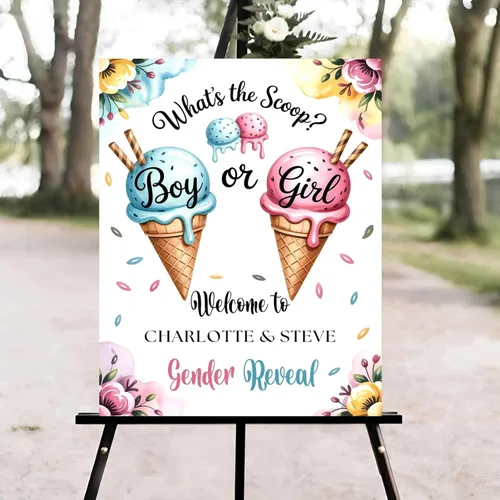 Cartel de bienvenida para niños o niñas, decoración rosa y azul para baby shower, bonito cartel de fiesta de color pastel para bebé niño o niña al