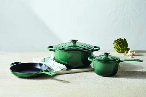 Miniatura 5 de Le Creuset Horno holandés redondo Signature de hierro fundido esmaltado, 4.5 cuartos de galón., Artichaut