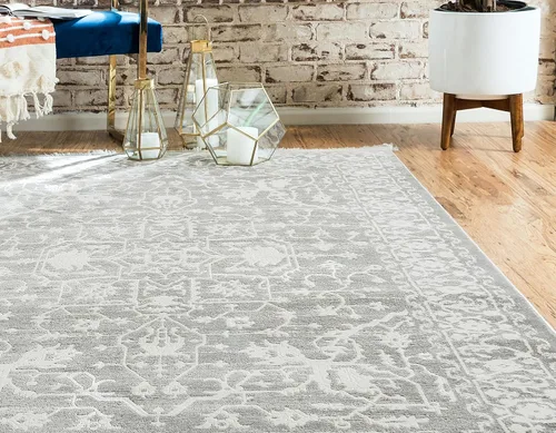 Miniatura 6 de Unique Loom Diseño tradicional clásico intrincado con detalles vintage envejecidos, alfombra de área, 3 pies 3 pulgadas x 5 pies 3 pulgadas, gris