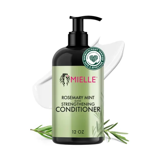 Mielle Organics - Acondicionador capilar fortalecedor de romero y menta para mujeres y hombres - Acondicionador hidratante y desenredante infundido