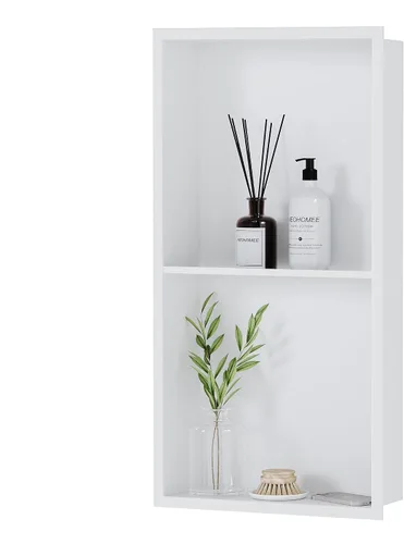 Miniatura 15 de Neodrain Nicho de ducha doble estante de acero inoxidable, no necesita azulejos, nichos de baño empotrados en la pared, nicho de pared empotrado