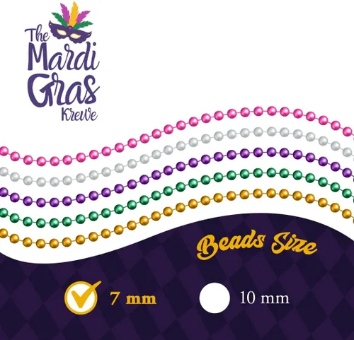 Miniatura 4 de THE MARDI GRAS KREWE Cuentas de Mardi Gras, paquete de 120, 10 docenas de collares de cuentas de 33 pulgadas y 0.276 in, recuerdos de fiesta a