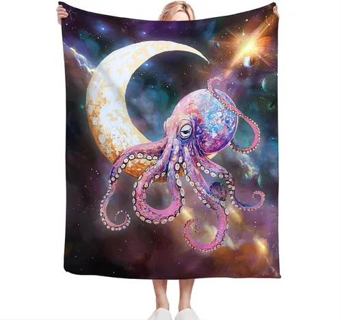 Miniatura 54 de Manta de Polilla Suave y Esponjosa de Vellón Gótico Mariposa Luna Mantas Decorativas Acogedoras y Cálidas de Franela de Felpa Regalos para Niños