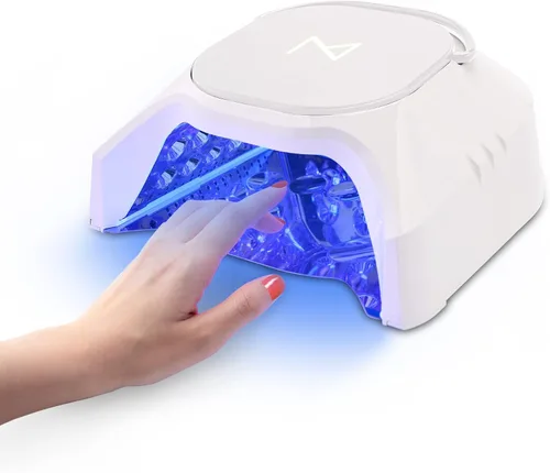Miniatura 2 de M - Lámpara de uñas profesional híbrida GlowPro de 86W inalámbrica recargable LED UV, secador de uñas inalámbrico para uñas de gel, manicura, Blanco
