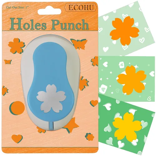 ECOHU - Troquelador de flores de 1 pulgada para manualidades, troqueles de papel con forma de flores de cerezo, herramienta de papel para álbumes de