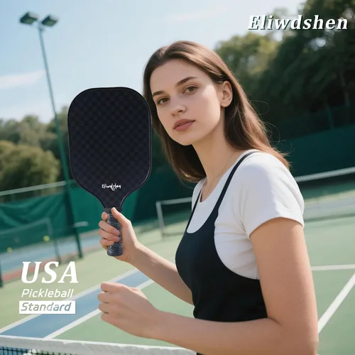 Miniatura 7 de Juego de 4 palas de pickleball de fibra de vidrio con 4 bolas de pickleball, 4 raquetas y bolsa, cumple con los estándares USAPA, raquetas