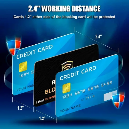 Miniatura 4 de SaiTech IT Paquete de 5 Tarjetas de Bloqueo RFID, Una Tarjeta Protege Toda la Billetera y Cartera, Protector de Tarjetas de Débito y Crédito