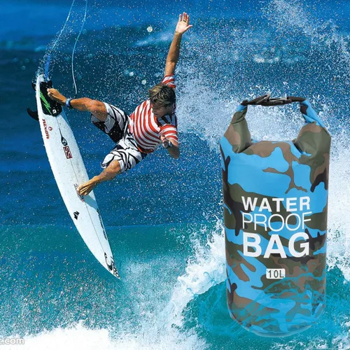 Miniatura 4 de Bolsa seca impermeable de 2L/5L/10L/15L/20L/30L, saco enrollable que mantiene el equipo seco para kayak, rafting, navegación, natación, campamento
