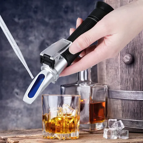 Miniatura 2 de Óptica Refractómetro de alcohol Compensación automática de temperatura Medidor de alcohol 0 ~ 80% v/v Alcohol Alcohol Medidor herramienta