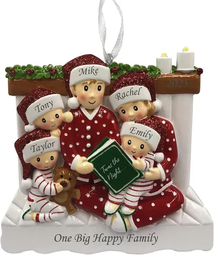 Miniatura 8 de Adorno de Navidad familiar 2025 – Adorno personalizado para familias – Adorno familiar personalizado – Regalo de recuerdo decorativo para árbol